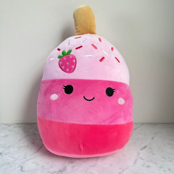 Squishmallows Pama the Strawberry Cake Pop 15" Pink Plush Toy - Picture 1 of 9